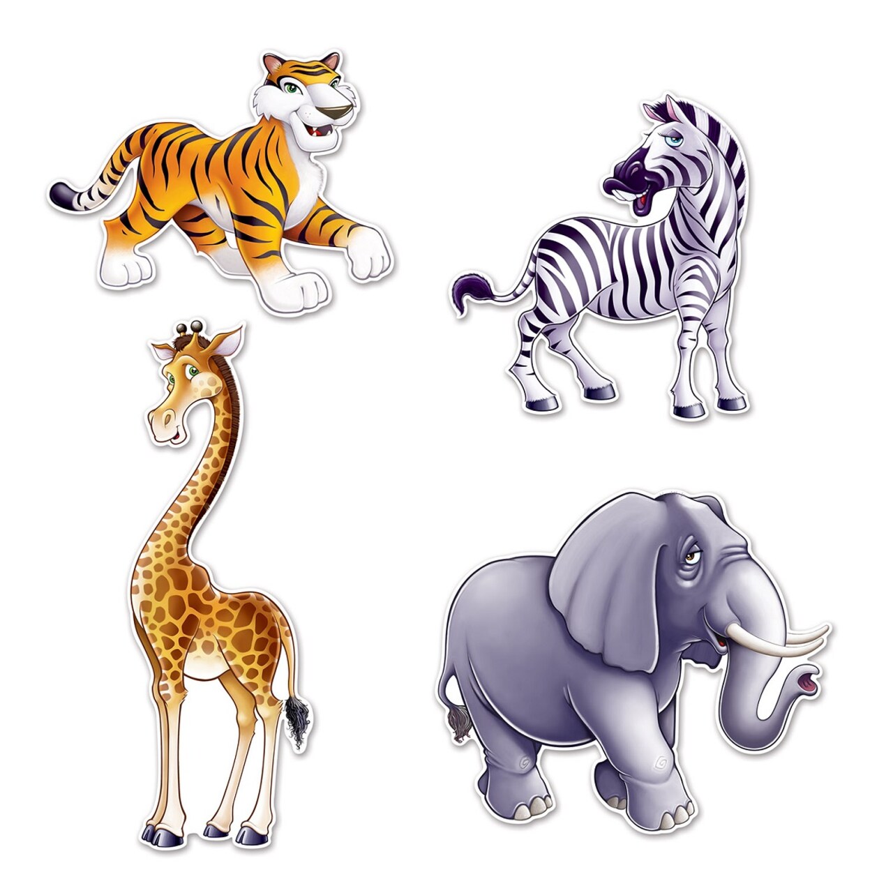 Beistle Set of 48 African Jungle Animal Cutout Party Decorations - 25"